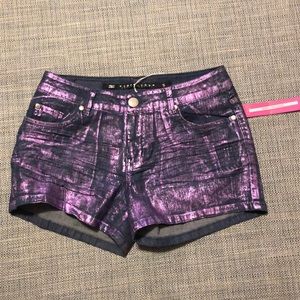 Purple Metallic Shorts